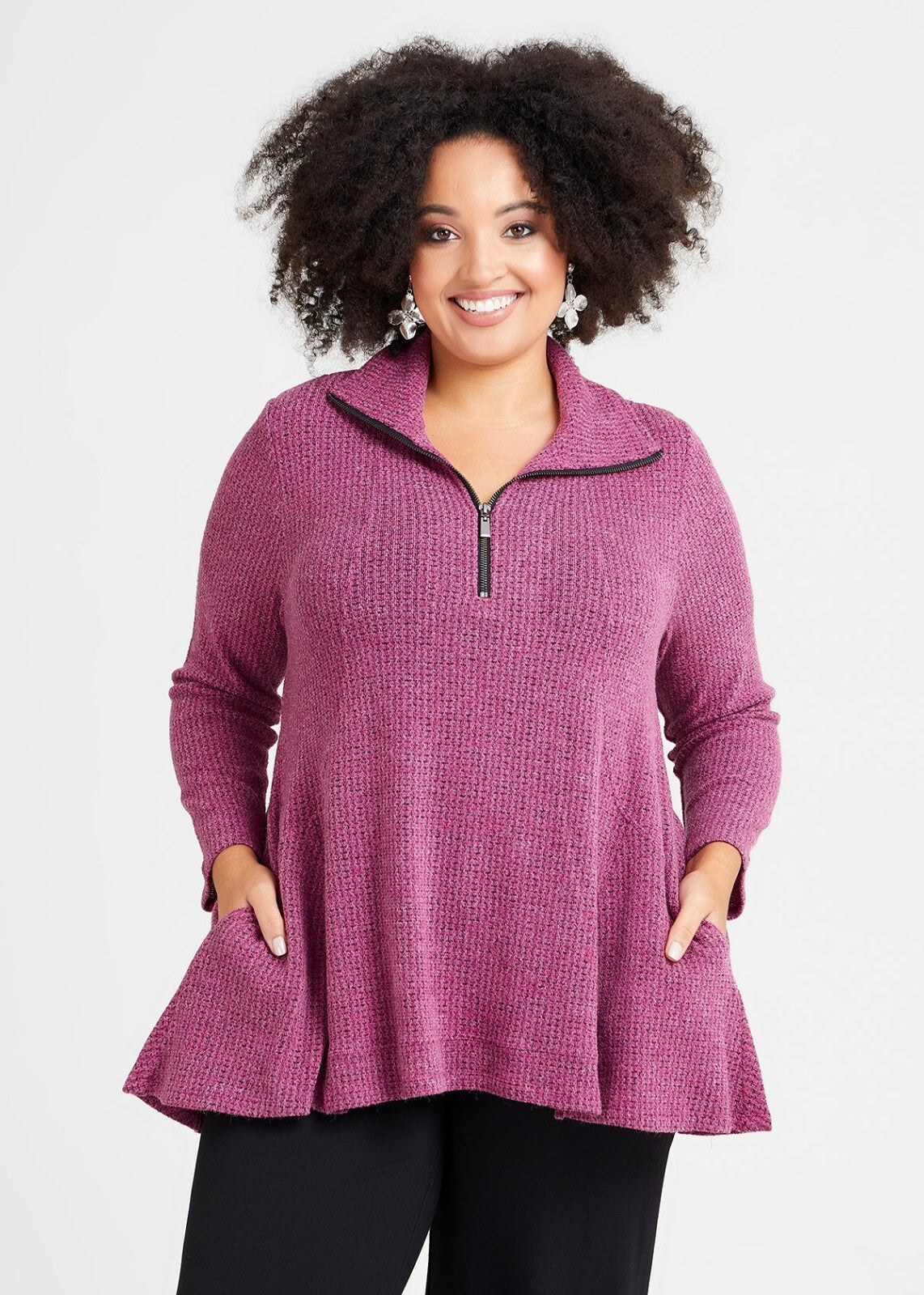 TAKING SHAPE Anneli Zip Collar Top/Jumper - S - size 16-18  RRP $129.95