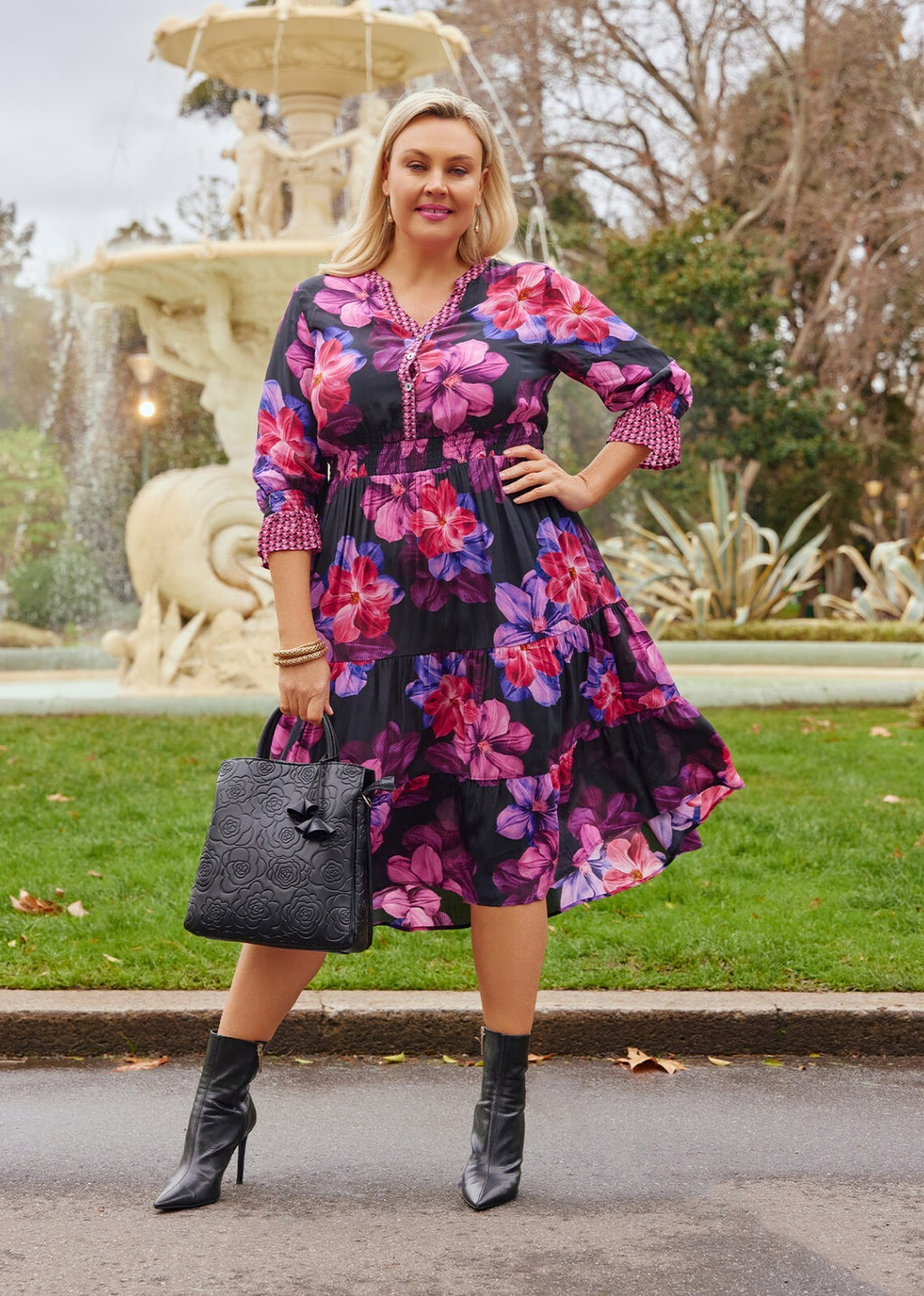 TAKING SHAPE Natural Magenta Haze Dress - size 16 & 22 - RRP $179.95