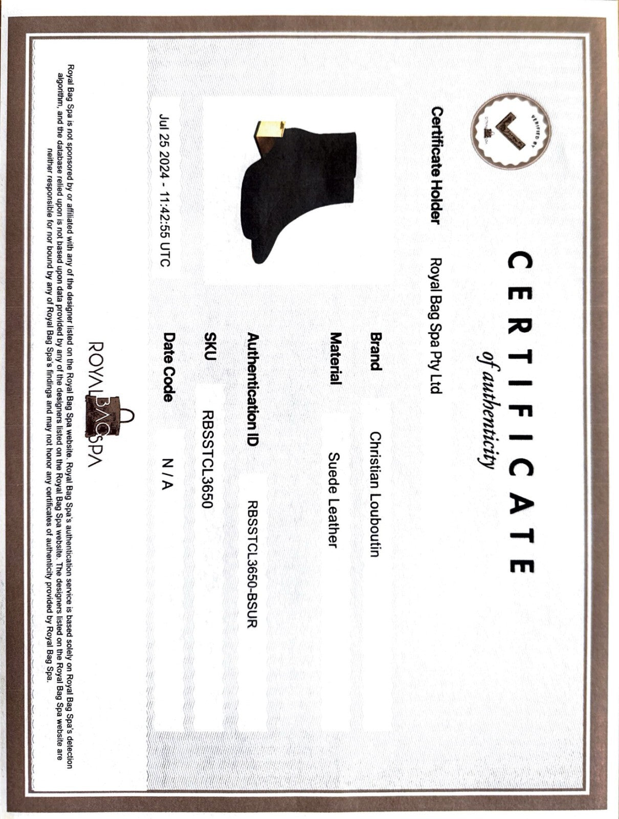 CHRISTIAN LOUBOUTIN Black Suede Gold Block Heels Ankle Boots - size 36 - AU 5.5