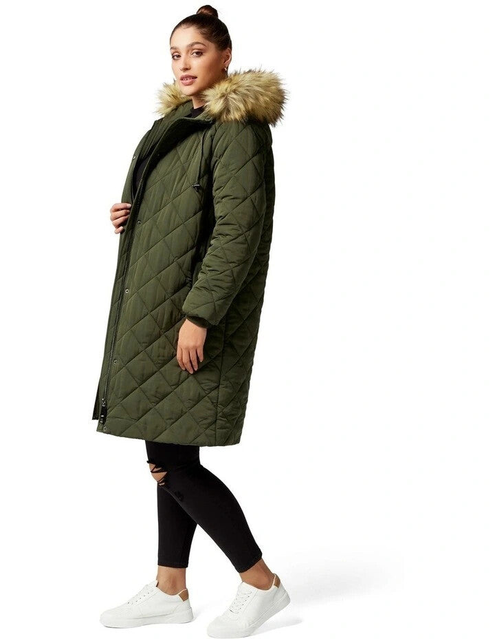 FOREVER NEW Jen Curve Diamond Puffa Jacket -sizes 16 / 18 / 20 / 22 -RRP $199.99